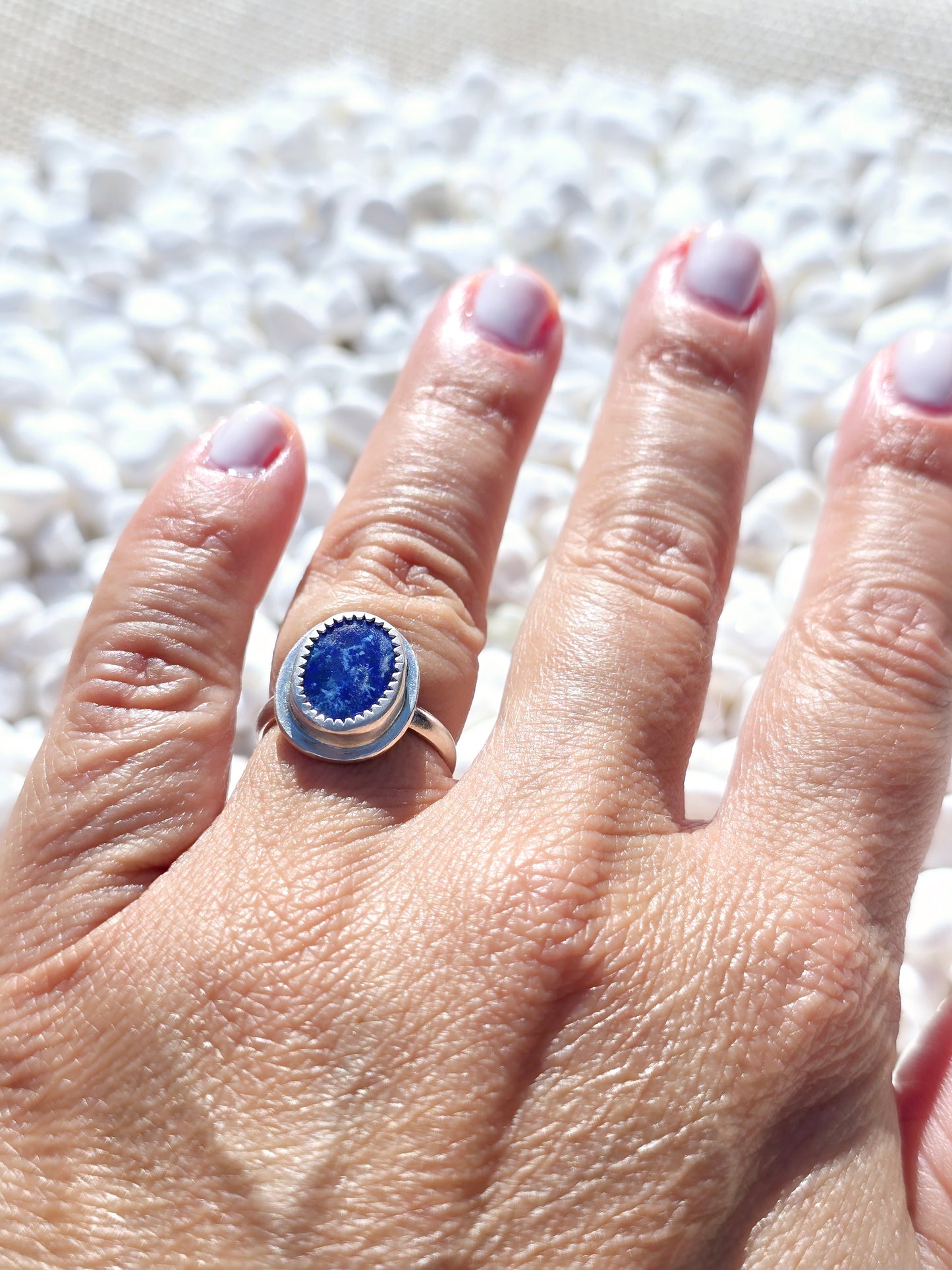 Opal Blue Sapphire Ring (size 5)